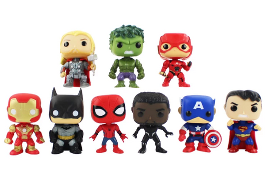 Kit Funko Pop Marvel e DC - 9 Peças