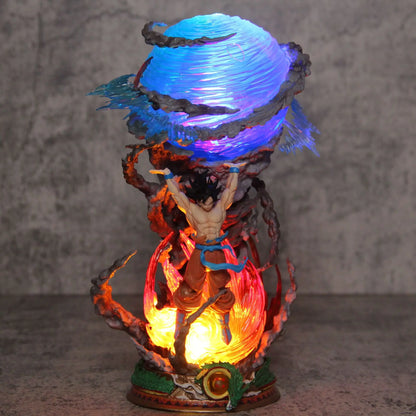 Estátua Dragon Ball - Diorama Com LED Son Goku Genki Dama 23 CM
