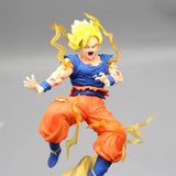 Estátua Dragon Ball - Diorama Goku Super Saiyajin e Kid Boo 22cm (Com LED)