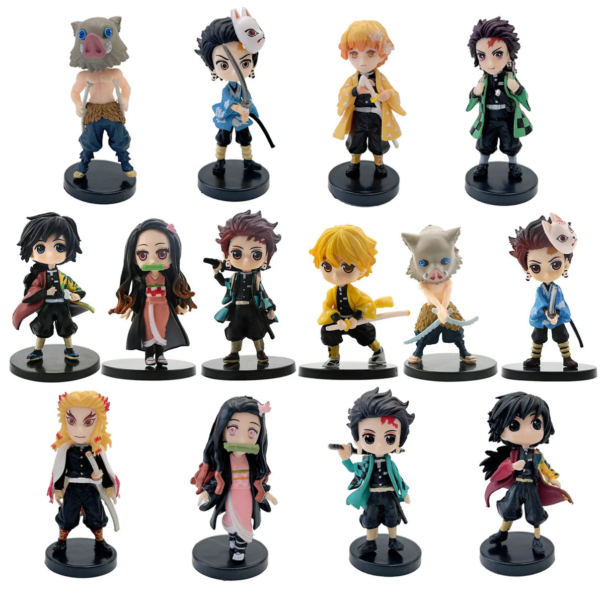 Action Figure Demon Slayer - 14 Peças