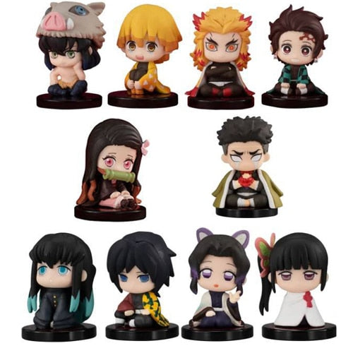 Kit Action Figure Demon Slayer - 10 Peças