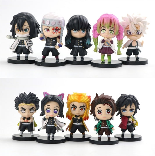 Action Figure Demon Slayer - 10 Peças