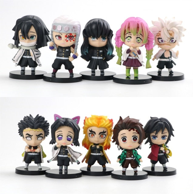 Action Figure Demon Slayer - 10 Peças